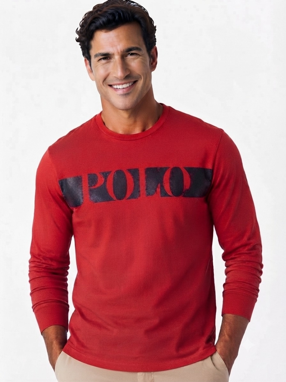 NWOT Polo Ralph Lauren Bold Logo Red Long Sleeve Tee Size XL